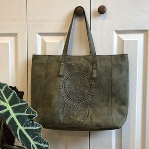 Dark green tote